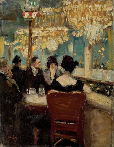 Galeria no Cafe Vaterland na Potsdamer Platz, Berlim de Lesser Ury